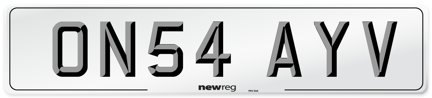 ON54 AYV Number Plate from New Reg